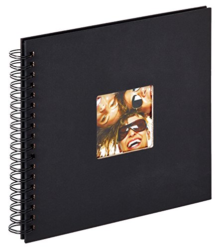 walther design Fotoalbum schwarz 26 x 25 cm Spiralalbum mit Cover-Ausstanzung, Fun SA-108-B von walther design