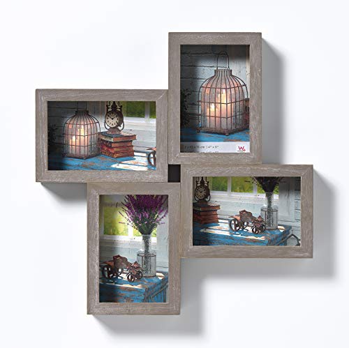 walther design Bilderrahmen grau 4X 10x15 cm Galerierahmen Rustic SN415D von walther design