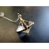 Pendel, Bergkristall, Metall, Weiß, Doppelender, Magie, Wicca, Schamane von WaltrautvonRoda