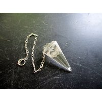 Pendel, Bergkristall, Sterlingsilber, Facettiert, Spitzpendel, Wicca, Schamane von WaltrautvonRoda