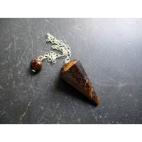 Pendel, Tigerauge, Braun, Metall, Spitzpendel, Magie, Wicca, Schamane Pendel, Tigerauge, Braun, Metall, Spitzpendel, Magie, Wicca, Schamane von WaltrautvonRoda