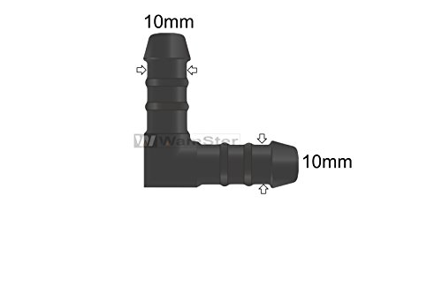 WamSter L Schlauchverbinder 90 grad Winkel -Stück Pipe Connector 10 mm Durchmesser von WamSter