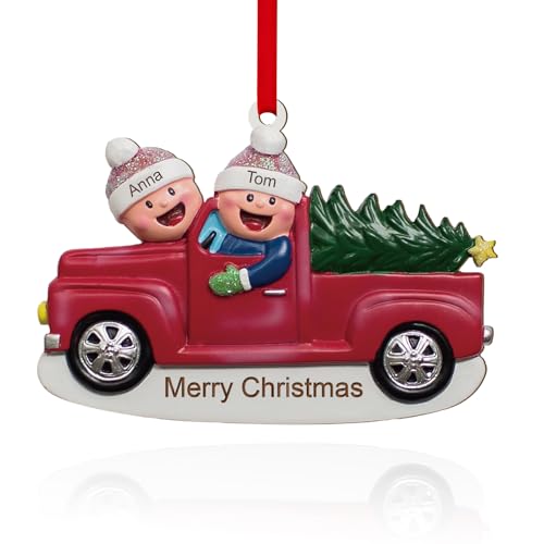 Weihnachtsdeko 2024 Weihnachten Deko Personalisierte - Weihnachtsdekoration der Familie 2 bis 6 Name, hängende Dekoration des Weihnachtsbaums Christmas Decor (2-köpfige Familie) von Wamantic