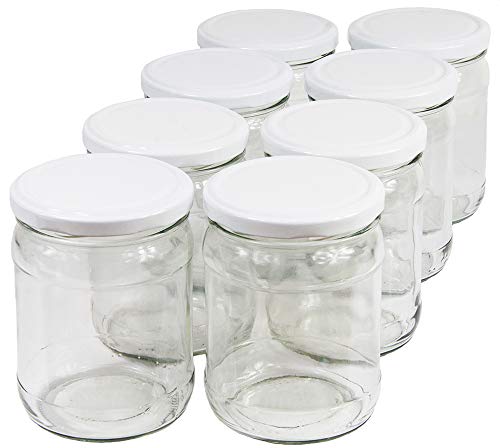 Wamat 450 ml Einweckgläser mit Deckel weiß to 82 Einmachgläser Vorratsgläser Einmachglas Weck (Menge: 24 Stück) von Wamat