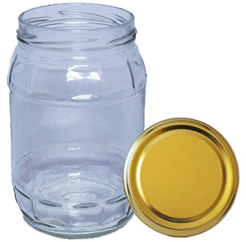 720 ml Einweckgläser mit Deckel gold Einmachgläser Vorratsgläser Einmachglas Weck (Menge: 16 Stück) von Wamat