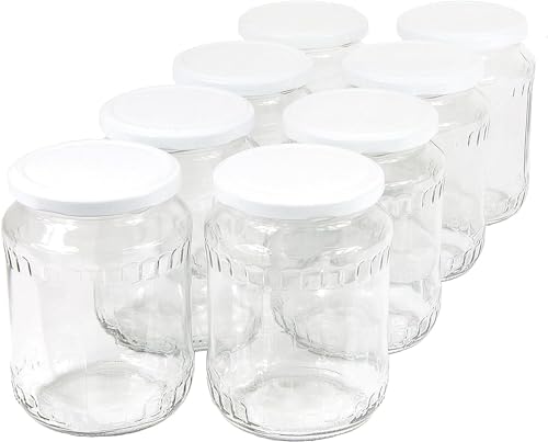 Wamat 720 ml Einweckgläser mit Deckel weiß Einmachgläser Vorratsgläser Einmachglas Weck (Menge: 48 Stück) von Wamat