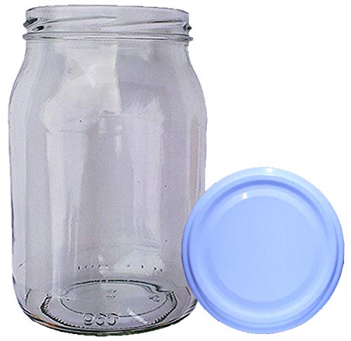 900 ml Einweckgläser mit Deckel weiß Einmachgläser Vorratsgläser Einmachglas Weck (Menge: 32 Stück) von Wamat