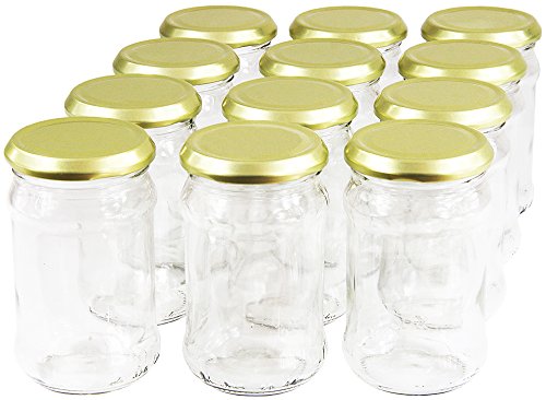 Wamat 300 ml Einweckgläser mit Deckel Gold to 66 Einmachgläser Vorratsgläser Einmachglas Weck (Menge: 12 Stück) von Wamat