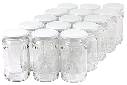 Wamat 370 ml Einweckgläser mit Deckel weiß Einmachgläser Vorratsgläser Einmachglas Weck (Menge: 45 Stück) von Wamat