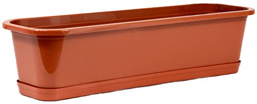 Wamat Blumenkasten + Untersetzer Blumentopf Balkonkasten 4 Größen 8 Farben Neu ! (80 cm, Terracotta) von Wamat