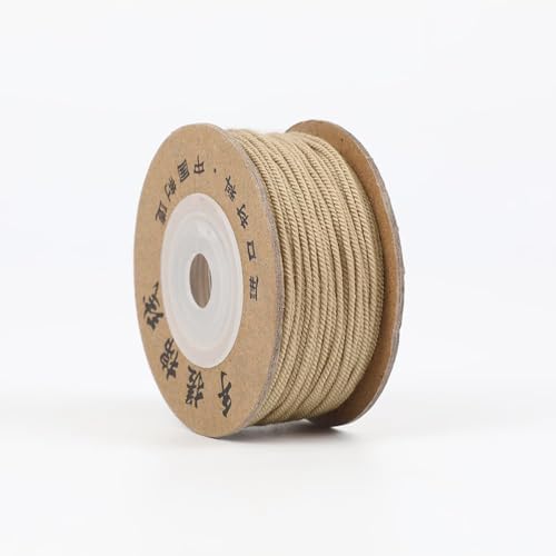 1 Rolle 1.5 mm x 20 m Baumwollfaden Baumwollgarn Baumwollseil Bastelkordel Baumwollschnur Bastelschnur Dekokordel Schnur für DIY Kunsthandwerk Geschenkverpackung Schmuckdekoration,Khaki von Wambere