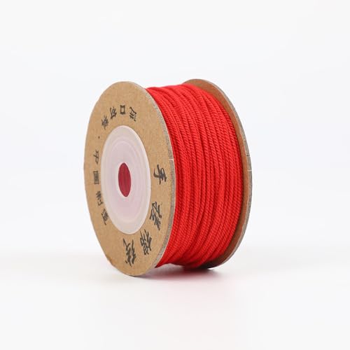 1 Rolle 1.5 mm x 20 m Baumwollfaden Baumwollgarn Baumwollseil Bastelkordel Baumwollschnur Bastelschnur Dekokordel Schnur für DIY Kunsthandwerk Geschenkverpackung Schmuckdekoration,Rot von Wambere