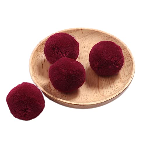 10 STK 40 mm Bunte Pompons zum Basteln,Bunte Bommeln Bälle,PomPoms für Kunsthandwerk,Pompons Bälle für Ostern,Weihnachten,Bunte Pompons für DIY Basteln Tischdekoration Geburtstagsdeko,Weinrot von Wambere