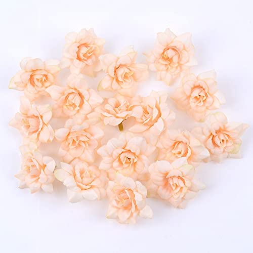 10 STK Kunstblumen Blumenköpfe Bunt Kunstblumen Köpfe Blumen Rosen Simulation Dekoration Blume Kopf Kunstblumen Künstliche Blütenköpfe Für DIY Basteln Hochzeit Party Home Deko,Champagner von Wambere