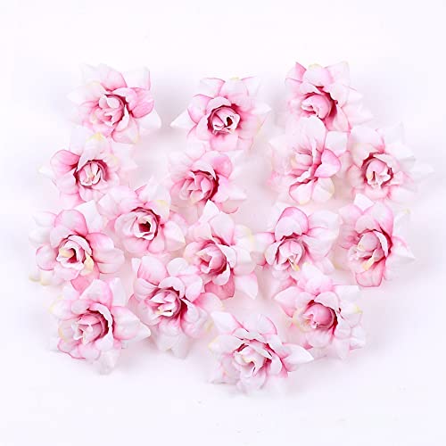 10 STK Kunstblumen Blumenköpfe Bunt Kunstblumen Köpfe Blumen Rosen Simulation Dekoration Blume Kopf Kunstblumen Künstliche Blütenköpfe Für DIY Basteln Hochzeit Party Home Deko,Hell-Pink von Wambere