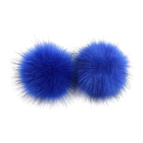 10 Stück 10cm Pompons zum Basteln,Pompons Kunstfell Bommel Fellknäuel mit Elastischer Schlaufe,für DIY Kunsthandwerk Hochzeiten Geburtstage Weihnachten Kleideraccessoires,Königsblau von Wambere