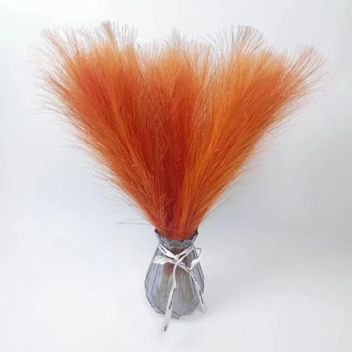 10 Stück 43-45cm Künstliches Pampasgras,Kleine Flauschige Künstliche Pampas,Deko Pampasgras Fur Deko Boho,für Heimdekoration Hochzeitsdekoration Blumenarrangement,Orange,1 Branch von Wambere