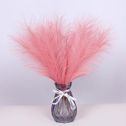 10 Stück 43-45cm Künstliches Pampasgras,Kleine Flauschige Künstliche Pampas,Deko Pampasgras Fur Deko Boho,für Heimdekoration Hochzeitsdekoration Blumenarrangement,Rosa,5 Branches von Wambere