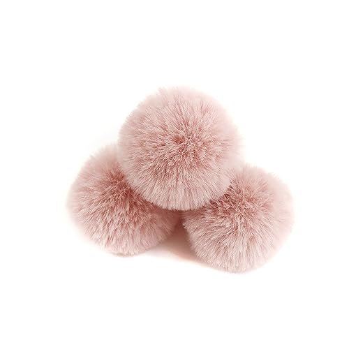 10 Stück 8cm Pompons zum Basteln,Pompon Kunstfell Bommel Plüschbälle mit Elastischer Schlaufe,für DIY Kunsthandwerk Haarschmuck Hochzeiten Geburtstage Weihnachten Dekorationen,Hellrosa A von Wambere