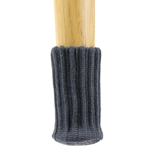 16 Stück Stuhlsocken Elastisch Gestrickte Möbelfüße Stuhlbeinsocke Möbel Socken mit Fühlte Pads Stuhlbeinschoner Möbelschuhe,für Möbel Tisch Bodenschutz,für Stuhlbeine von 7–17 cm,Dunkelgrau von Wambere