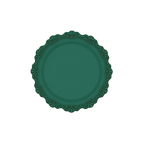 2 Stück Runde Tischsets mit Einem Durchmesser von 16.5 cm,Spitzen-Silikon-Tischset,Abwaschbare Platzsets Teller Untersetzer,Wasserfeste Tischsets Rutschfestes placemat,für Esstisch, Küche,Grün von Wambere