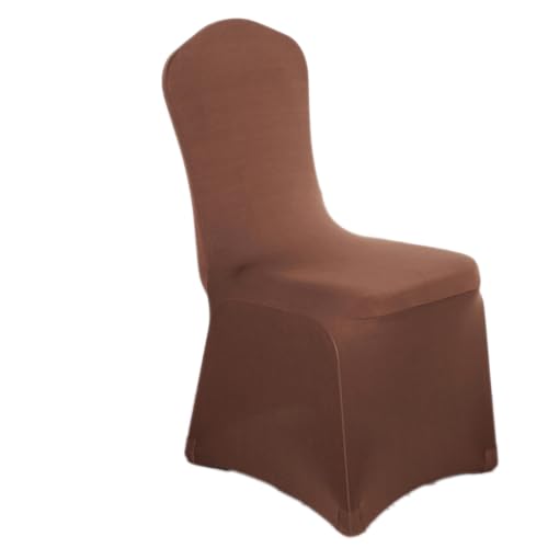 2 Stück Stretch Stuhlhusse,Universell Stuhlhussen Sthülhülle Chair Cover Stuhlbezug Stuhlschutz Stuhlüberzug Esszimmerstuhlbezüge Stuhldekoration,für Hochzeit Party Bankett Dekoration,Dunkler Kaffee von Wambere