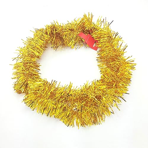 2 Stück Weihnachten Girlande 2 m Weihnachten Lametta Girlande,Glänzend Weihnachtsbaum Ornamente,für Weihnachtsbaum Dekoration,Weihnachten Hochzeit Geburtstagsparty Dekorationen,Gold von Wambere