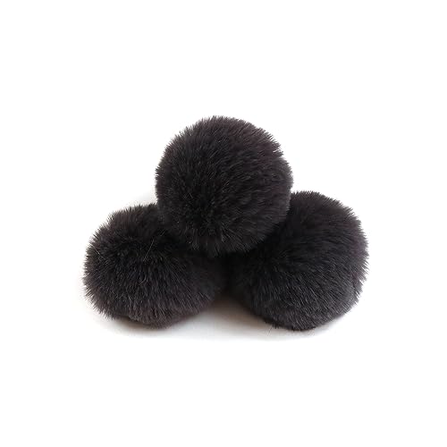 20 Stück 5cm Pompons Kunstfell Bommel Farbiger Fellknäuel mit Elastischer Schlaufe für DIY Basteln Weihnachtsdekoration Tischdekoration Geburtstagsdeko Kleideraccessoires,Dunkelgrau von Wambere