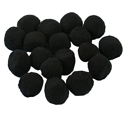 30 Stück Bunt Groß Pompons, Durchmesser 5cm Pompons zum Basteln,Elastische Pompons Plüsch Bälle,Pompons Bälle für Ostern Weihnachten Geburtstag Pompons für DIY Kreative Handwerk,Schwarz von Wambere