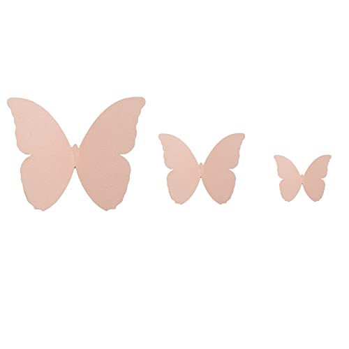 48 Stück 3D Schmetterling Wandaufkleber Abnehmbar Schmetterling Aufkleber Wandtattoos,für Heim Hochzeit Dekor Wohnzimmer Kinder-Zimmer Mädchen Küche Fenster Möbel Party Wand-Tisch-Deko,Rosa von Wambere