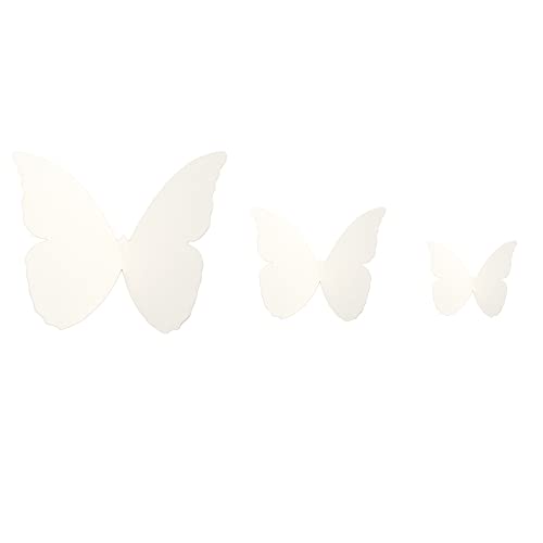 48 Stück 3D Schmetterling Wandaufkleber Abnehmbar Schmetterling Aufkleber Wandtattoos,für Heim Hochzeit Dekor Wohnzimmer Kinder-Zimmer Mädchen Küche Fenster Möbel Party Wand-Tisch-Deko,Weiss von Wambere