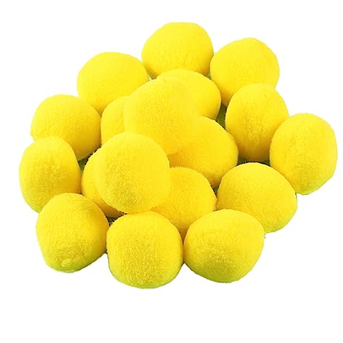 5 Stück Bunt Groß Pompons, Durchmesser 5cm Pompons zum Basteln,Elastische Pompons Plüsch Bälle,Pompons Bälle für Ostern Weihnachten Geburtstag Pompons für DIY Kreative Handwerk,Gelb von Wambere