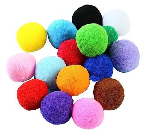 50 Stück Bunt Groß Pompons, Durchmesser 5cm Pompons zum Basteln,Elastische Pompons Plüsch Bälle,Pompons Bälle für Ostern Weihnachten Geburtstag Pompons für DIY Kreative Handwerk,Gemischte Farbe von Wambere