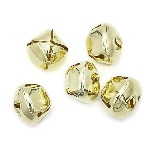 50 Stück Kleine Glöckchen Zum Basteln,DIY-Glocken Mini-Glöckchen Basteln Rostschutz Metallglöckchen Glöckchen Schellen für Schmuck Basteln Geschenkverpackung Weihnacht Fest Deko,Gelb 6mm von Wambere