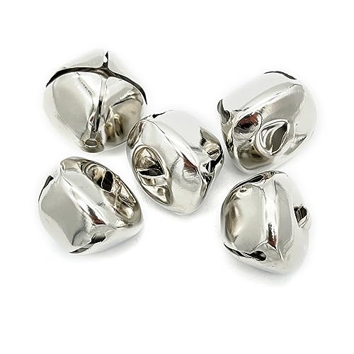 50 Stück Kleine Glöckchen Zum Basteln,DIY-Glocken Mini-Glöckchen Basteln Rostschutz Metallglöckchen Glöckchen Schellen für Schmuck Basteln Geschenkverpackung Weihnacht Fest Deko,Silber Silber 10mm von Wambere