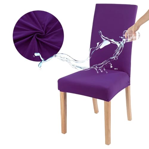 6 Stück Universell Stuhlbezüge,Stuhlhussen Elastisch, Elastan Stuhl Abdeckung Stuhl Husse Stretch Wasserdicht Stuhlbezüge Moderne Hussen für Party Feiern Hotels,Lila 6 Stück Universell Stuhlbezüge,Stuhlhussen Elastisch, Elastan Stuhl Abdeckung Stuhl Husse Stretch Wasserdicht Stuhlbezüge Moderne Hussen für Party Feiern Hotels,Lila von Wambere
