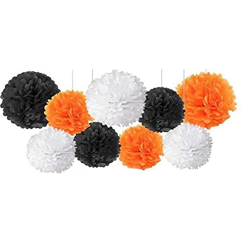 9 Stück Seidenpapier Pompoms Dekorpapier Kit,pompons deko,konfetti wabenbälle deko für hochzeitsdeko tisch,deko geburtstag,SeidenpapierPompons Papier Blume,Hochzeitsdeko,Einschulung Deko,Orange von Wambere