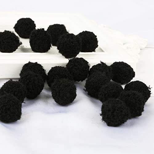 Bunte Pompons zum Basteln Bunte Filzkugeln Pompons Bälle Basteln Pompon Mini Pom Pom Bommeln Bälle für Schmuck DIY Heimdekorationen und Erwachsene,DIY Kreative Handwerk,Schwarz 15mm50Stück von Wambere