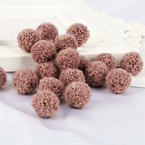 Bunte Pompons zum Basteln Bunte Filzkugeln Pompons Bälle Basteln Pompon Mini Pom Pom Bommeln Bälle für Schmuck DIY Heimdekorationen und Erwachsene,DIY Kreative Handwerk,Braun 20mm20Stück von Wambere