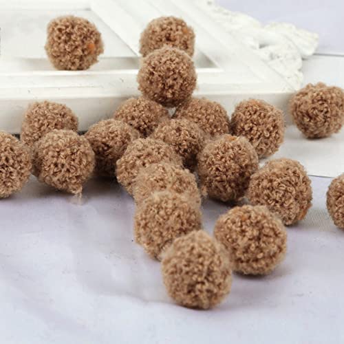 Bunte Pompons zum Basteln Bunte Filzkugeln Pompons Bälle Basteln Pompon Mini Pom Pom Bommeln Bälle für Schmuck DIY Heimdekorationen und Erwachsene,DIY Kreative Handwerk,Hellbraun 15mm50Stück von Wambere