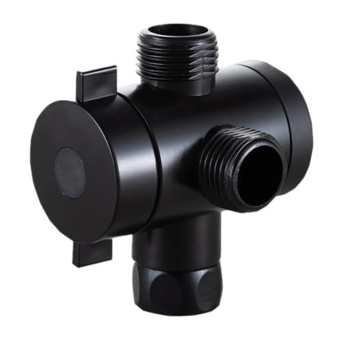 Duschumsteller Dusche Adapter Umsteller Dreiwege-Wasserverteiler 4-Wege-Umrüstventil 3 Wege Umschaltventil Duschverteiler Duschventil Wasserhahn Umschaltventil für Küche Bad Duschsystem,Schwarz von Wambere