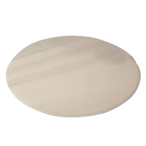 Runder Teppich aus Korallensamt,Rutschfester Waschbare Hundeteppich,Schlafzimmer Teppich,Flur Teppich Duschvorleger Fussmatten,für Esszimmer Schlafzimmer Bettvorleger Wohnzimmer,Beige,60cm von Wambere