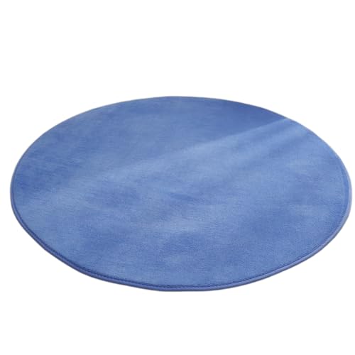 Runder Teppich aus Korallensamt,Rutschfester Waschbare Hundeteppich,Schlafzimmer Teppich,Flur Teppich Duschvorleger Fussmatten,für Esszimmer Schlafzimmer Bettvorleger Wohnzimmer,Dunkelblau,60cm von Wambere
