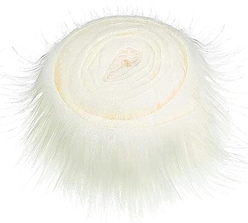 Wambere 1 Rolle 9 cm x 150 cm Kunstfell Bordüre Plüschband Vintage,Faux fur Fabric,Für Hochzeitsdekoration,Weihnachtsdekoration,Valentinstagdekoration,Geburtstagsdekoration,Feiertagsdekoration,Weiss von Wambere