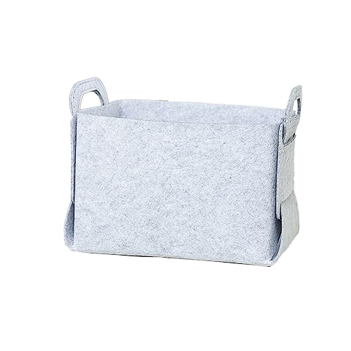 Wambere 1 Stück Filz Aufbewahrungsbox,Zusammenklappbare Aufbewahrungsbox aus Filz Aufbewahrungskörbe Korb Aufbewahrung,Für Wohnzimmer,Badezimmer,Schlafzimmer,Waschküche,Sekretariat,Grau,M von Wambere