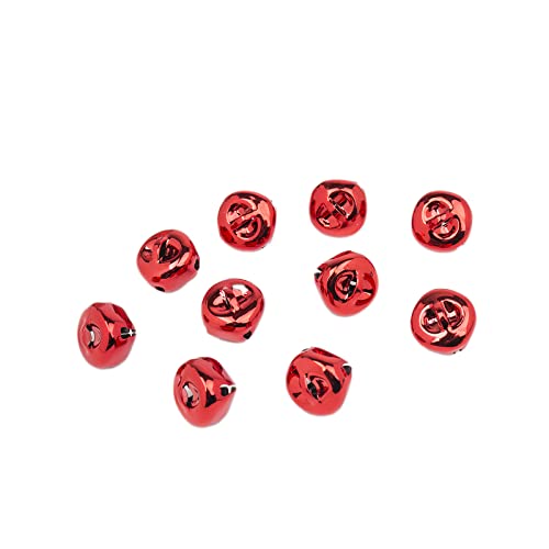 Wambere 100 Stück 10mm Glöckchen zum Basteln,Kleine Glöckchen,Rostschutz Glöckchen,Mini-Glöckchen,Metallglöckchen Optimal für Handwerk,Schmuck,Festival Dekoration,Haustier Glocken,Rot von Wambere