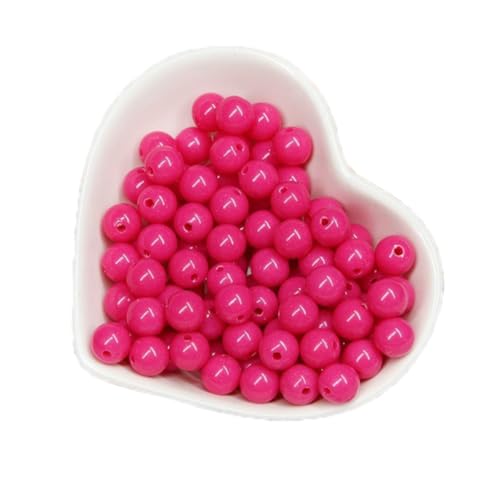 Wambere 1000 Stück Durchmesser 6mm Runden Perlen Zum Auffädeln Bastelnperlen Acryl Perlen Verstreute Perlen für DIY Ohrringe Armbänder Halsketten Schmuckherstellung und Accessoires Rose Rot von Wambere