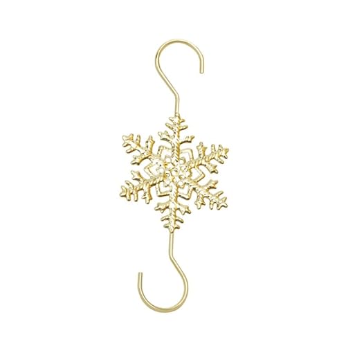 Wambere 12 Stück Weihnachtsdekorationshaken Metall Schneeflocke S-Haken,Christbaumhaken Weihnachtskugeln Aufhänger Weihnachtsbaum Haken Christbaumanhänger Weihnachtshaken Weihnachtsbaumschmuck,Gold von Wambere