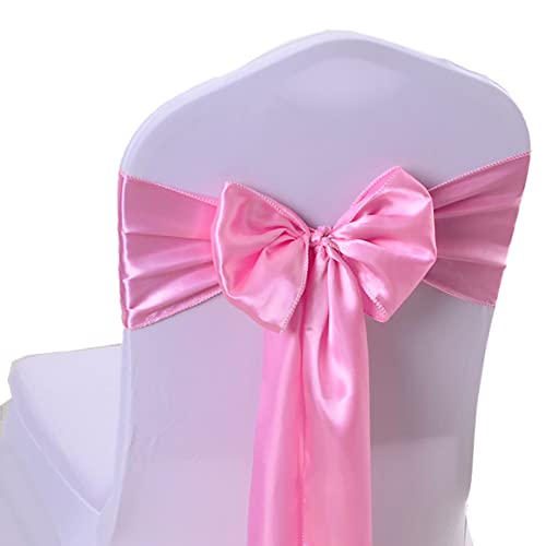Wambere 15 stück Stuhlschleife Stuhl Schärpe Bögen Stuhlbezugschleifen Tischläufer Stehtisch-Schleife Stuhlschärpen für Hochzeit Party Geburtstag Veranstaltungen Weihnachten Dekoration 17x275cm Rosa von Wambere