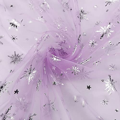 Wambere 160cm x 3m SchneeflockenTüll Dekostoff,Brautschleiern Hochzeitskleid Tischläufer Tutu Röcken Geschenk-Schleife für Hochzeit Geburtstag Weihnachten Fest Kommunion Party Deko,Helles Lila von Wambere